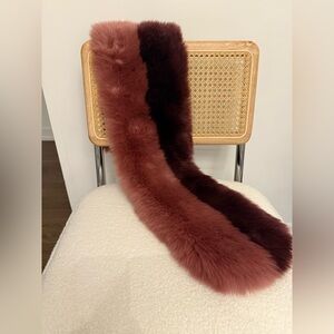 Halogen Burgundy and Pink Fur Scarf (Nordstrom)